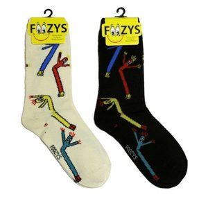 Wacky Waving Inflatable Tube Wavy Guy Tall Boy 2 Pairs Foozys Women's Socks